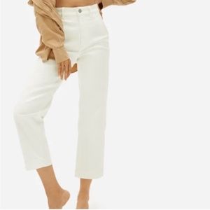 Everlane, Women's High Rise Crop Pants, White, Sz 8